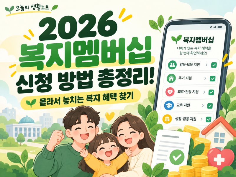 2026 복지멤버십 신청 방법 총정리! 몰라서 놓치는 복지 혜택 찾기