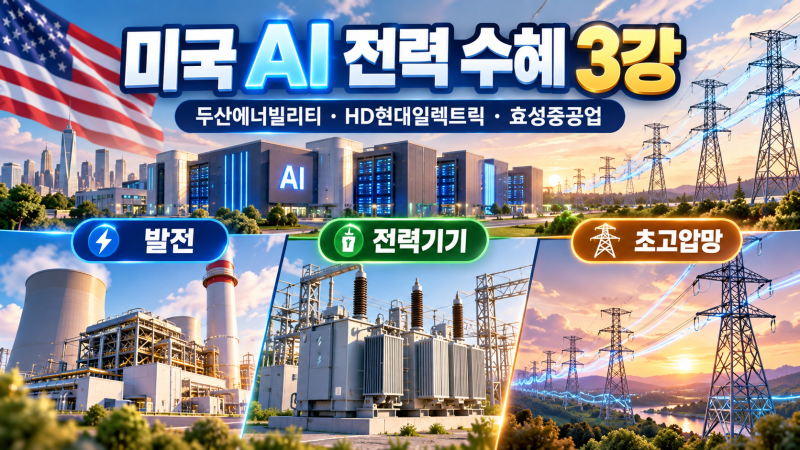 AI 전력 관련주 핵심 분석! 두산에너빌리티·HD현대·효성중공업
