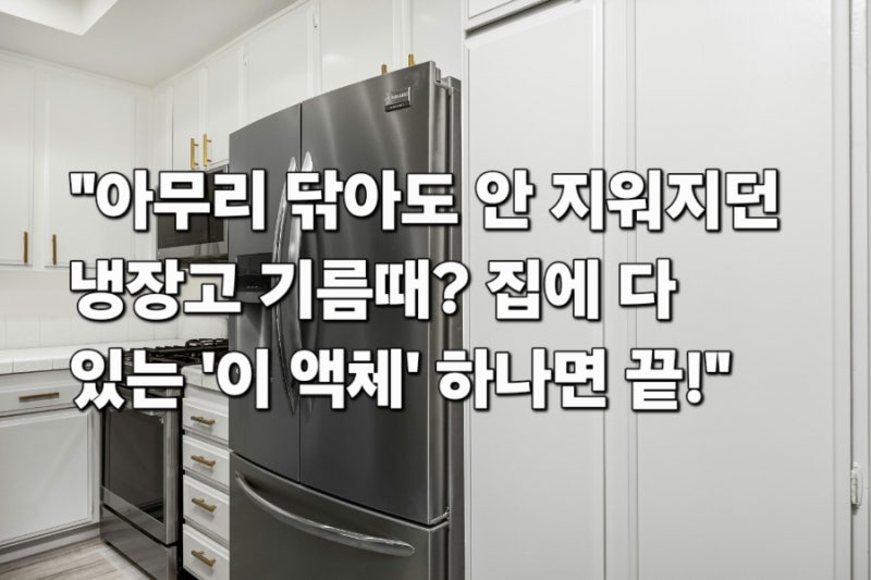 "냉장고 문 찌든 얼룩, 화학 세제 없이 '이 액체' 한 방울로 10초 만에 해결하는 법"