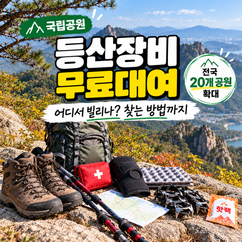 2026 국립공원 등산장비 무료대여, 9종 다 있는 건 아닙니다｜등산화·스틱 확인법