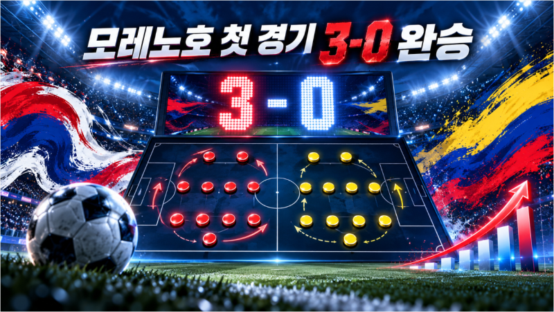 한국 에콰도르 3-0, 모레노호 첫 경기서 확인된 변화｜손흥민·오현규 투톱과 후반 전술 수정