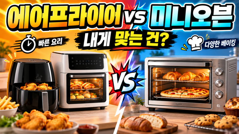에어프라이어 vs 미니오븐｜요리 범위·전기세 차이, 하나만 산다면?