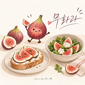간단하게 즐기는 제철 무화과, 오픈샌드위치와 리코타 치즈 샐러드
