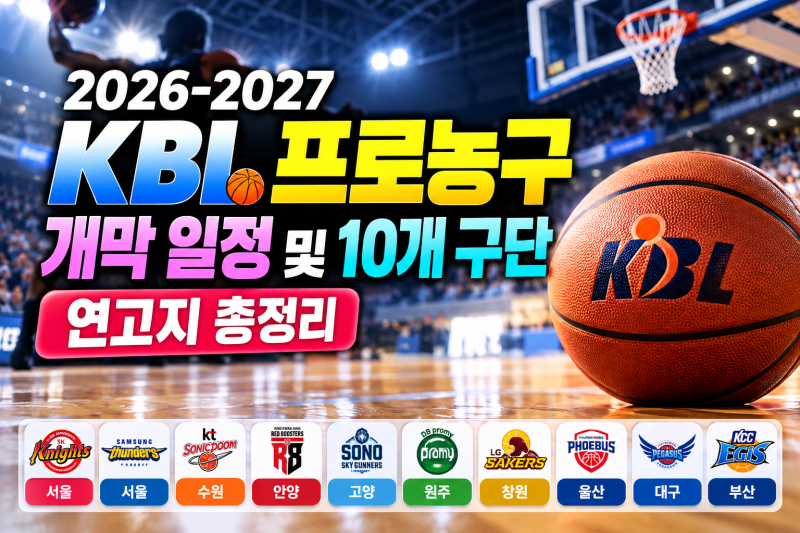 2026-2027 KBL 프로농구 개막 일정 및 10개 구단 연고지 총정리