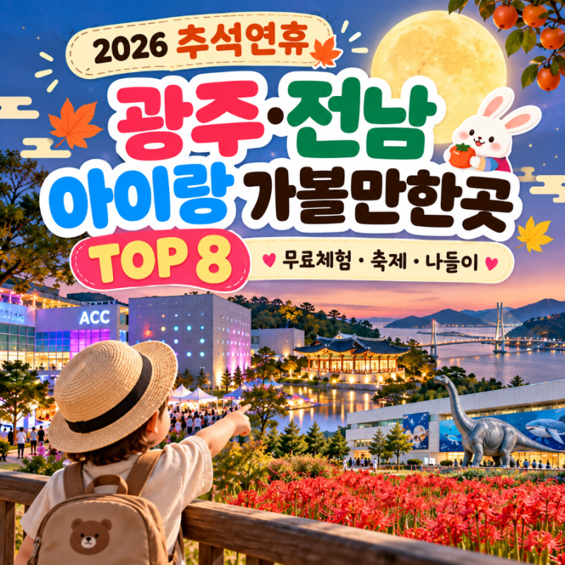 2026 추석연휴 광주 전남 아이랑 가볼만한곳｜무료체험·축제 TOP 8
