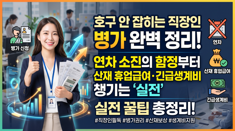 호구 안 잡히는 직장인 병가 완벽 정리! 연차 소진의 함정부터 산재 휴업급여·긴급생계비 챙....