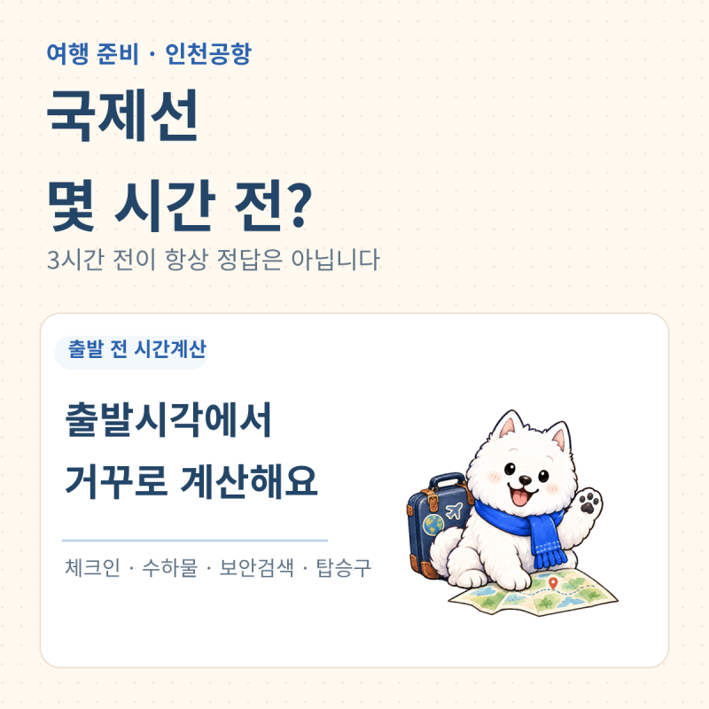 인천공항 국제선 몇 시간 전 도착?｜체크인·수하물·보안검색 역산법과 늦었을 때 대처