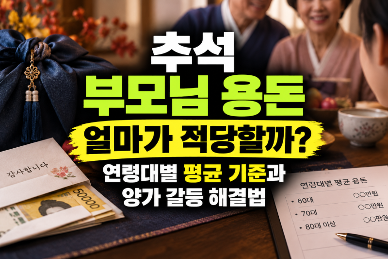 추석 부모님 용돈 얼마가 적당할까? 연령대별 평균 기준과 양가 갈등 해결법