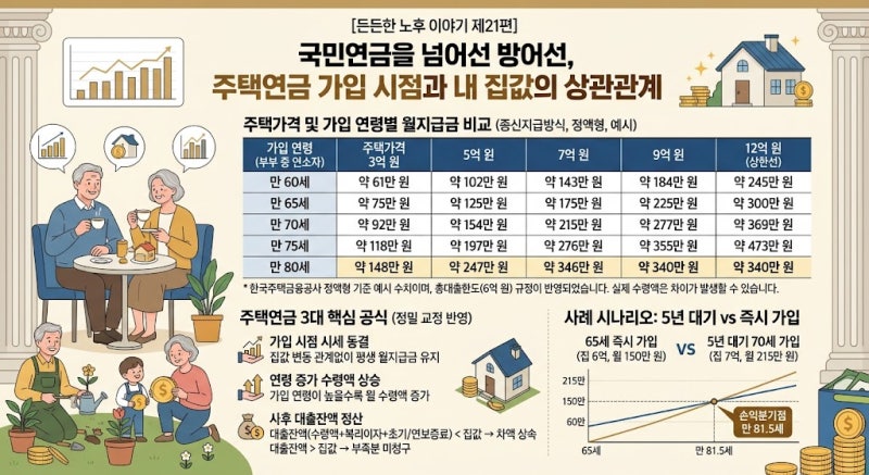 [든든한 노후 이야기 제21편] 국민연금을 넘어선 방어선, 주택연금 가입 시점과 내 집값의 상....