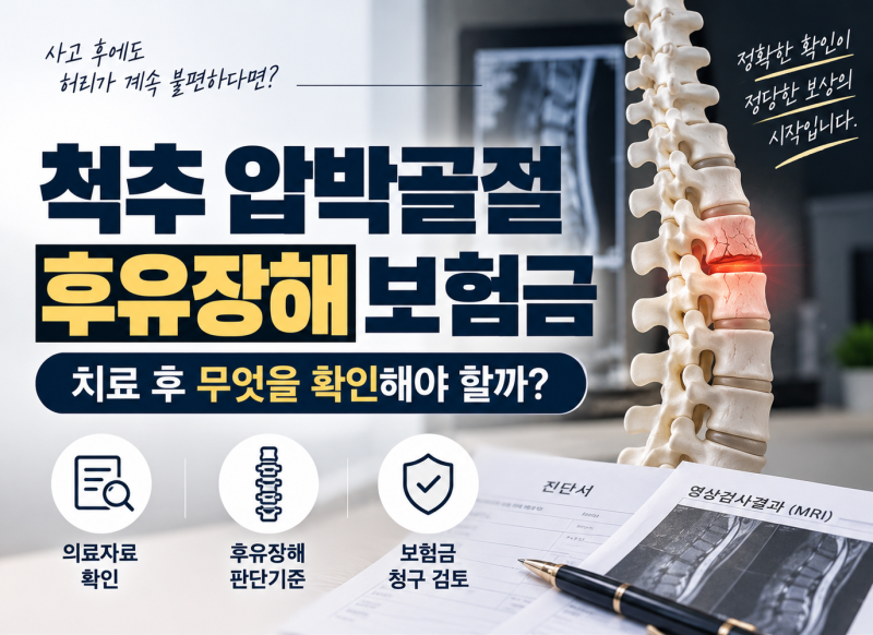 부산 압박골절 후유장해 보험금, 척추 골절 후 보상 확인하세요