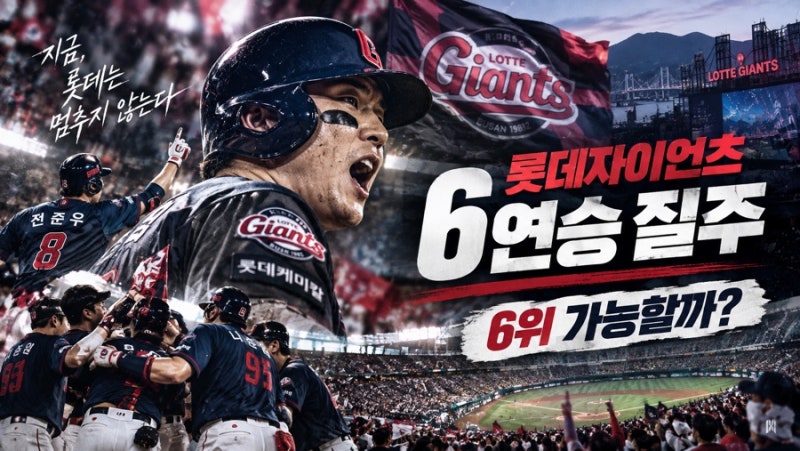 롯데 자이언츠 6연승 질주, 6위 가능할까?｜NC와 1.5경기 차·남은 12경기가 승부처