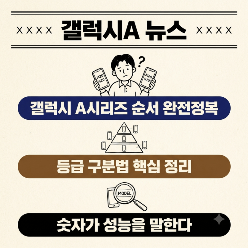 갤럭시A시리즈 순서와 등급 구분법, 숫자 두 자리·네 자리 모델명이 의미하는 성능 차이 핵....