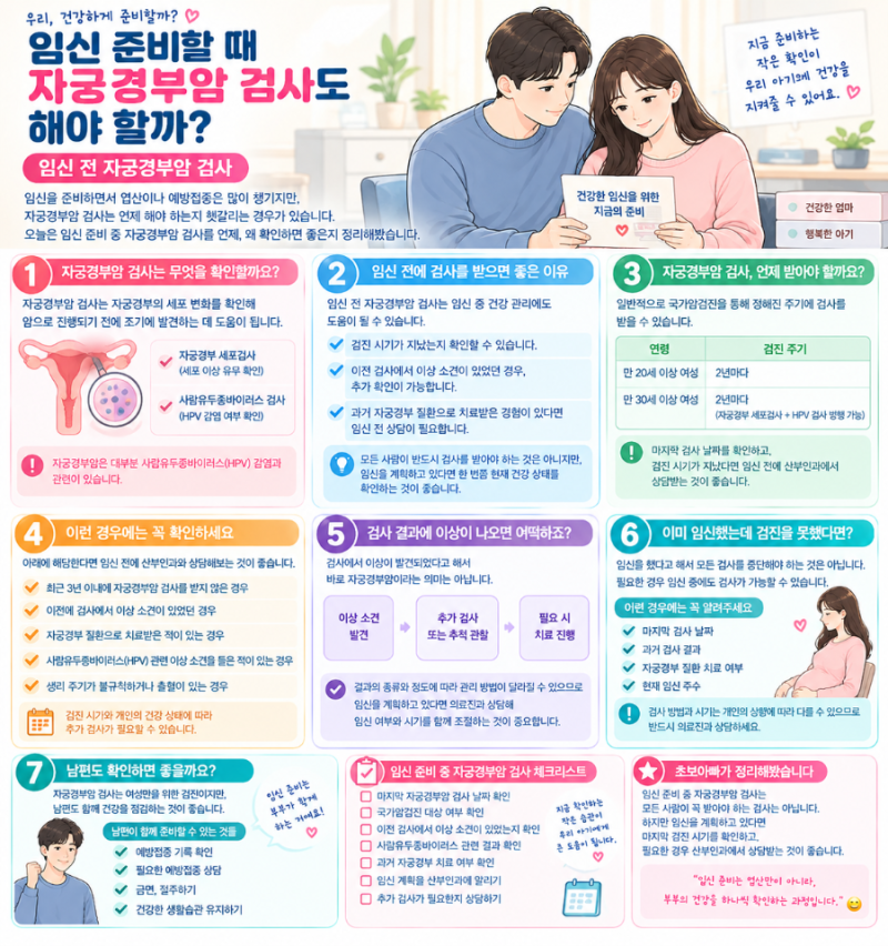 임신 준비할 때 자궁경부암 검사도 해야 할까?｜임신 전 자궁경부암 검사