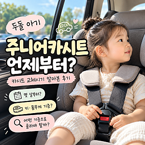 두돌 아기 주니어카시트 언제부터? 카시트 교체시기 알아본 후기