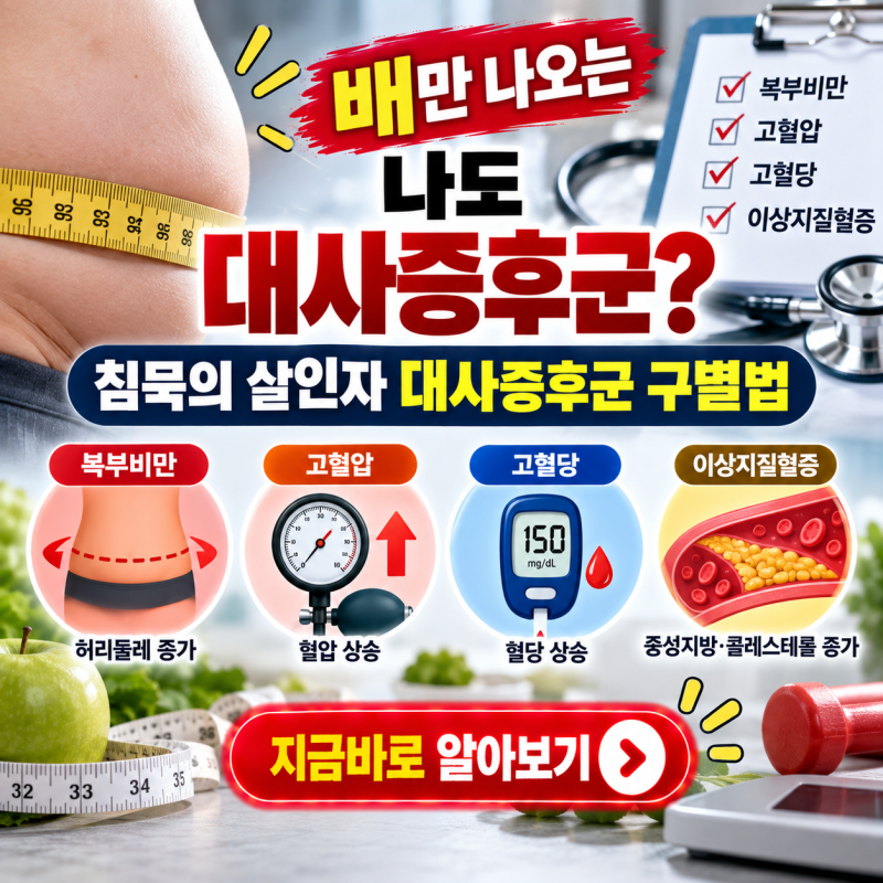 배만 나오는 나도 대사증후군? 침묵의 살인자 대사증후군 구별법