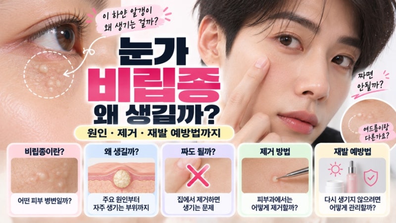 눈가 비립종 왜 생길까? 원인부터 제거·재발 예방법까지 정리