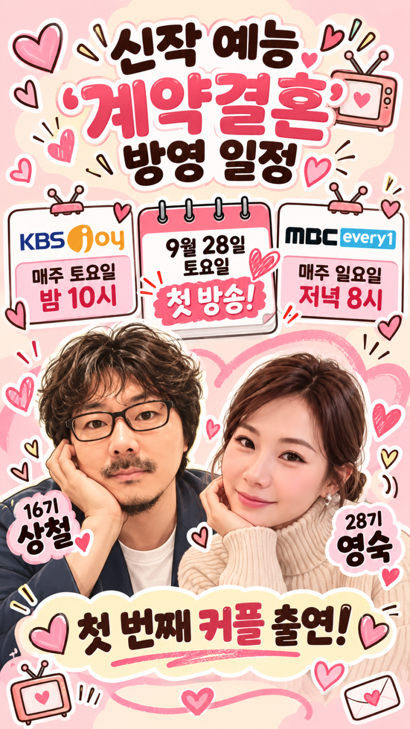 나는솔로 제작진 신작 계약결혼, 16기 상철 28기 영숙 나이 직업 러브라인 정리