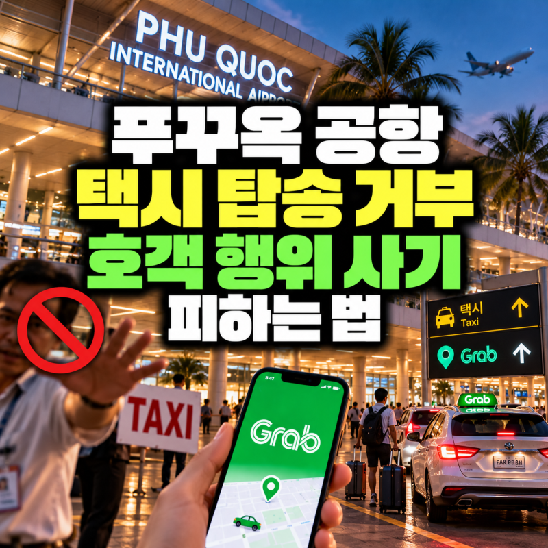 푸꾸옥 공항 택시 탑승 거부 및 호객 행위 사기 피하는 법