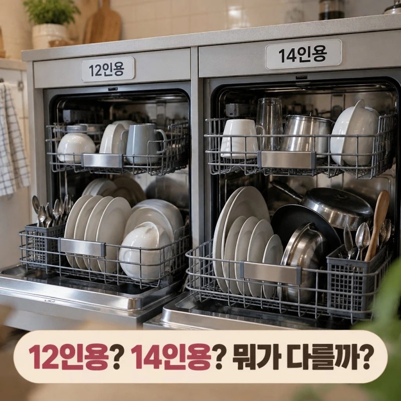 식기세척기 12인용 14인용 차이｜가족 수보다 먼저 볼 것