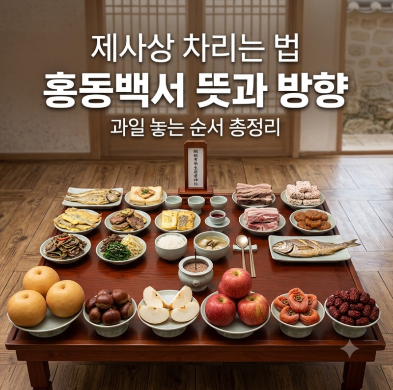 제사상 홍동백서 뜻과 방향 기준, 과일 놓는 순서 헷갈릴 때 보는 법