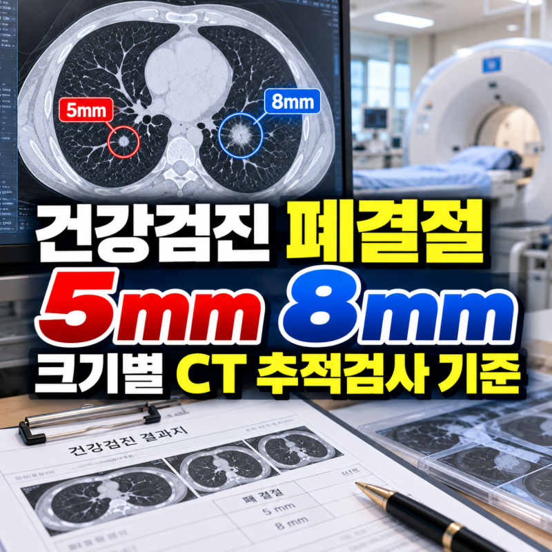 건강검진 폐결절 5mm 8mm 크기별 CT 추적검사 기준