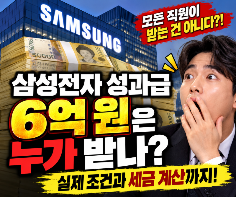 삼성전자 성과급 6억 원은 누가 받나? 실제 조건과 세금 계산