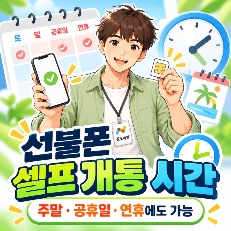선불폰 셀프 개통 시간, 주말, 공휴일, 연휴기간 개통 방법 안내