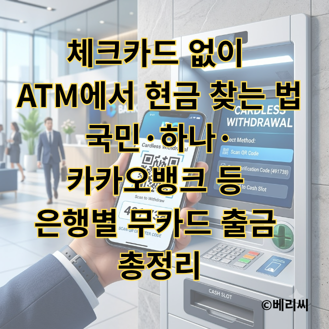 체크카드 없이 ATM에서 현금 찾는 법｜국민·하나·카카오뱅크 등 은행별 무카드 출금 총정리