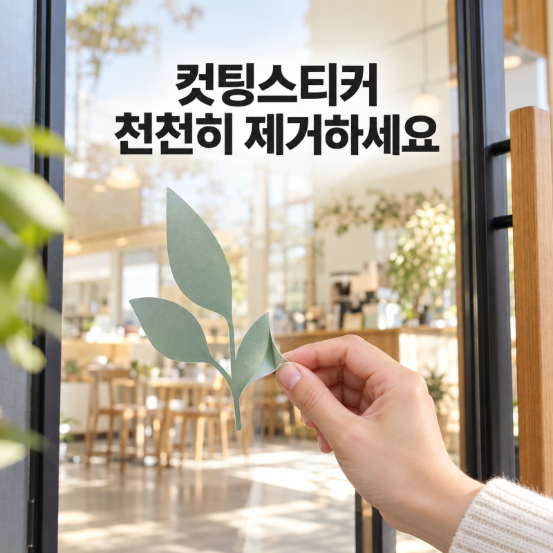 컷팅스티커 천천히 제거하세요