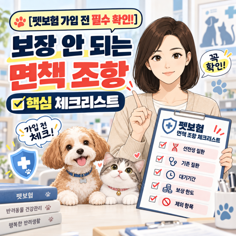 [4회차,펫보험 가입 전 필수 확인!] 보장 안 되는 면책 조항 핵심 체크리스트