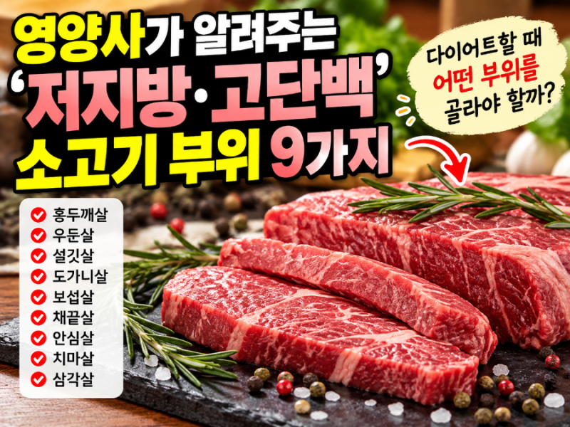 소고기 저지방 고단백 부위 9가지, 다이어트할 때 어떤 부위를 골라야 할까?