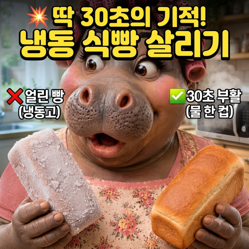 냉동실 식빵, 전자레인지에 그냥 돌리면 돌덩이 되는 이유와 해결법 3가지