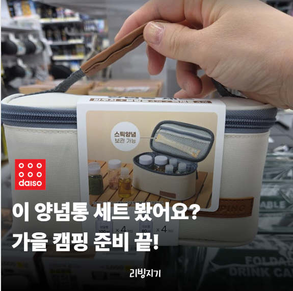 "양념통 하나 사러 갔는데…" 가을 캠핑 준비까지 끝낸 다이소 추천템 4가지