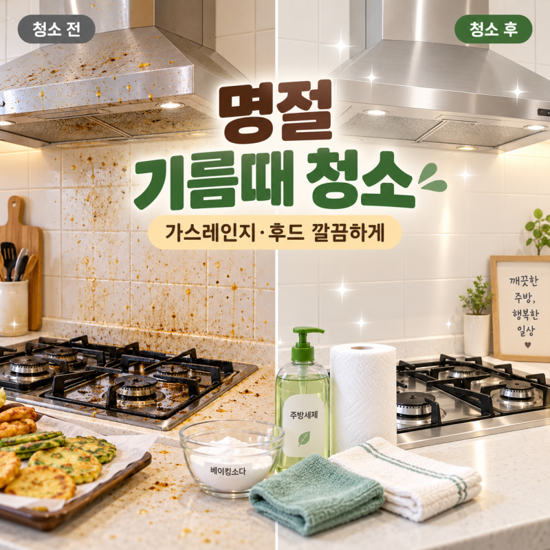 명절 기름때 청소, 가스레인지·주방 후드 찌든때 제거하는 법