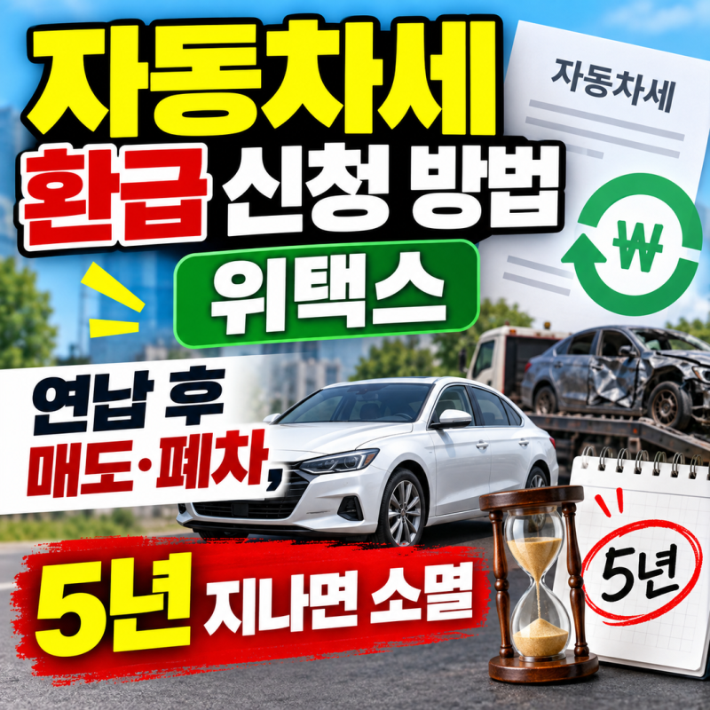 자동차세 환급 신청 방법 위택스 | 연납 후 매도·폐차, 5년 지나면 소멸