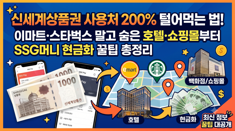 신세계상품권 사용처 200% 털어먹는 법! 이마트·스타벅스 말고 숨은 호텔·쇼핑몰부터 SSG머니....