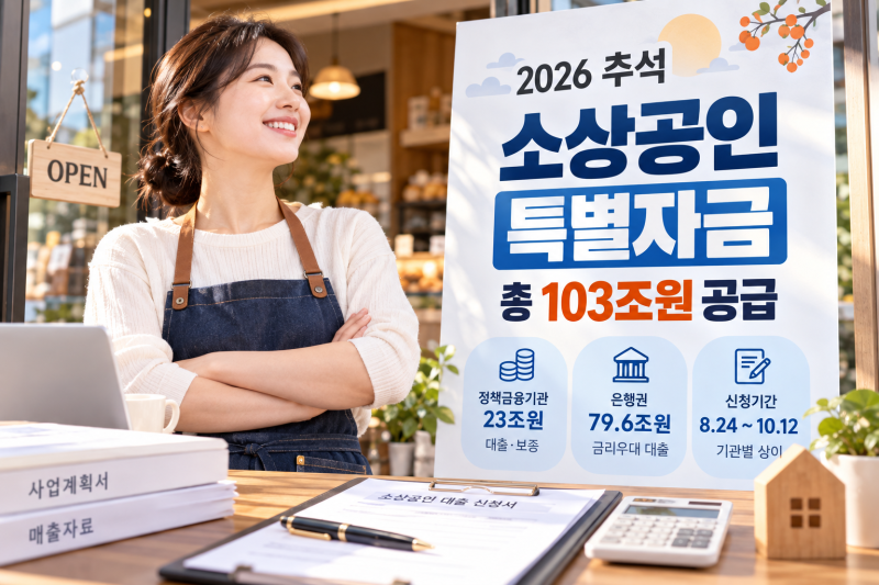 2026 추석 소상공인 특별자금｜103조 공급, 대출·보증 신청 기간·방법 총정리