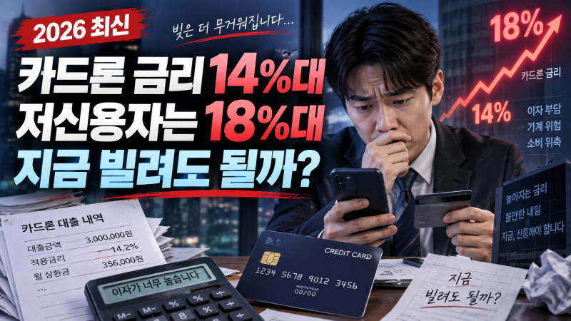 카드론 금리 14%대, 왜 안 내려가나? 신용점수별 금리·카드사 비교 총정리