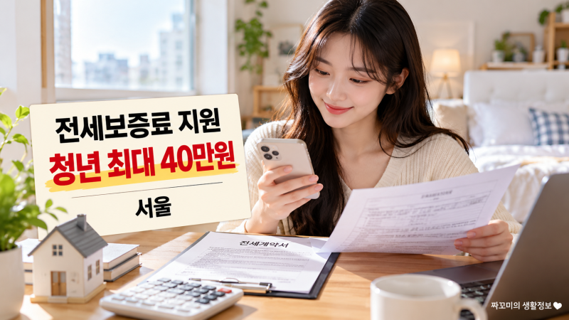 전세보증보험 가입했다면 최대 40만원 환급? 서울 청년 보증료 지원 조건·신청방법