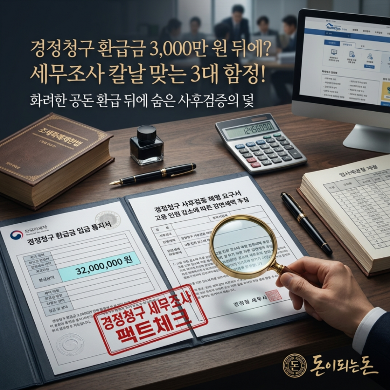 "경정청구 환급금 3,000만 원 받았다가 세무조사?" 국세청 사후검증 칼날 맞는 3대 함정