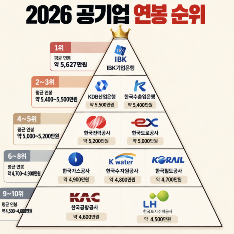 "한전이 1위가 아니라고?" 2026 공기업 연봉 순위 TOP10
