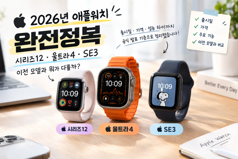 2026년 애플워치 완전정복시리즈12 · 울트라4 · SE3, 이전 모델과 뭐가 다를까?