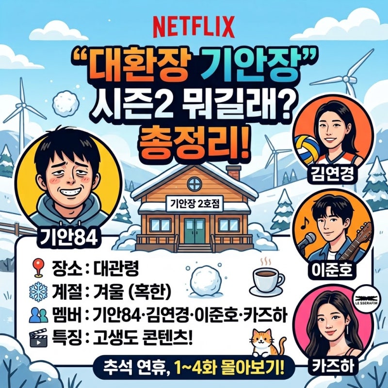 대환장 기안장 시즌2 뭐길래? 기안84·김연경·이준호·카즈하 대관령 기안장 총정리