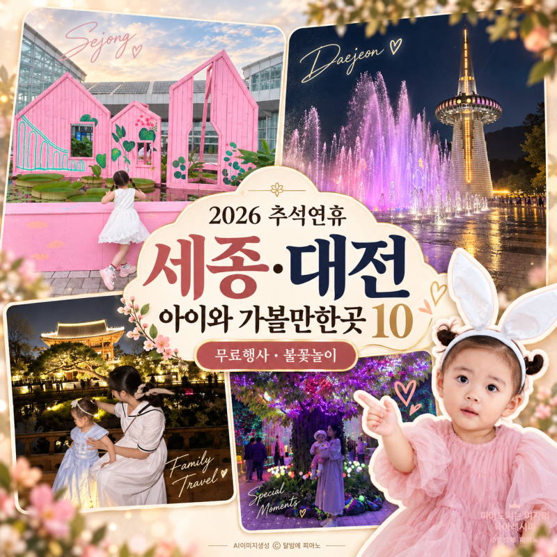 2026 추석연휴 세종 대전 아이와 가볼만한곳 10곳, 무료행사·오월드 불꽃놀이·휴관일 총정리