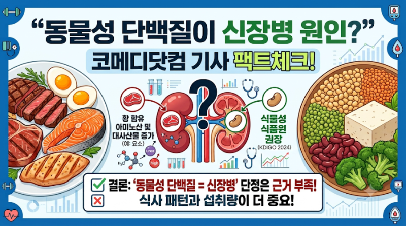 동물성 단백질이 신장병 원인? 코메디닷컴 기사, 어디까지 사실일까