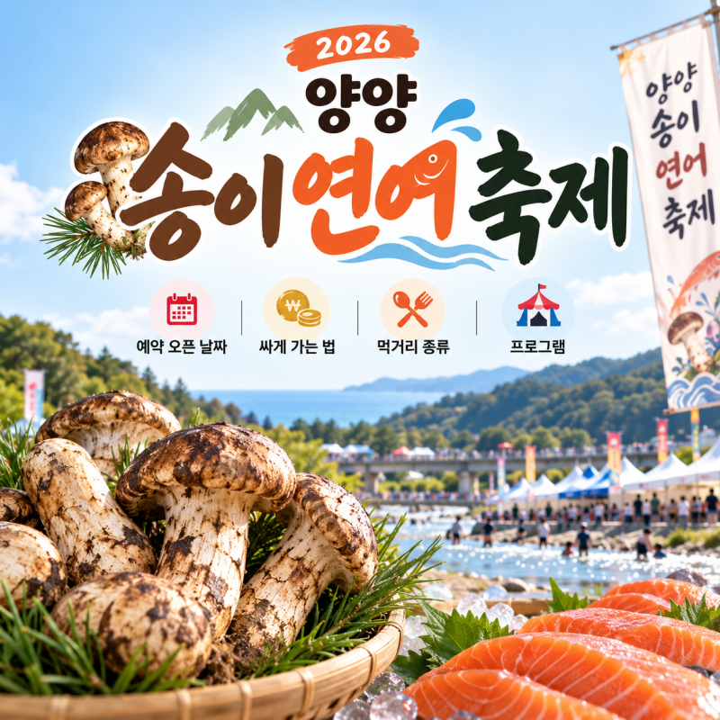 2026 양양 송이 연어 축제 예약 오픈 날짜, 싸게 가는 법, 먹거리 종류, 프로그램까지 총정리