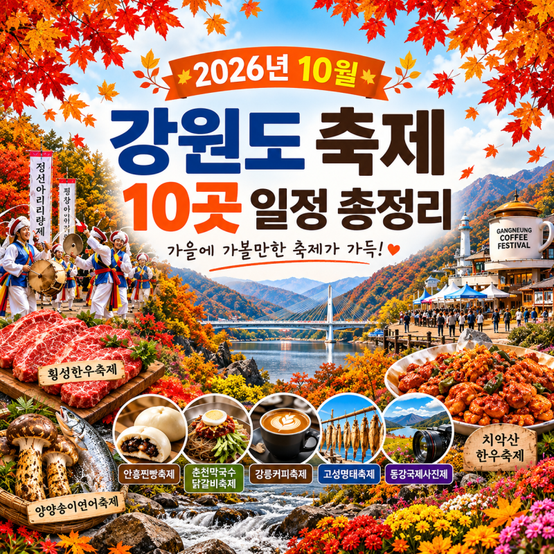 2026년 10월 강원도 축제 10곳 일정 총정리