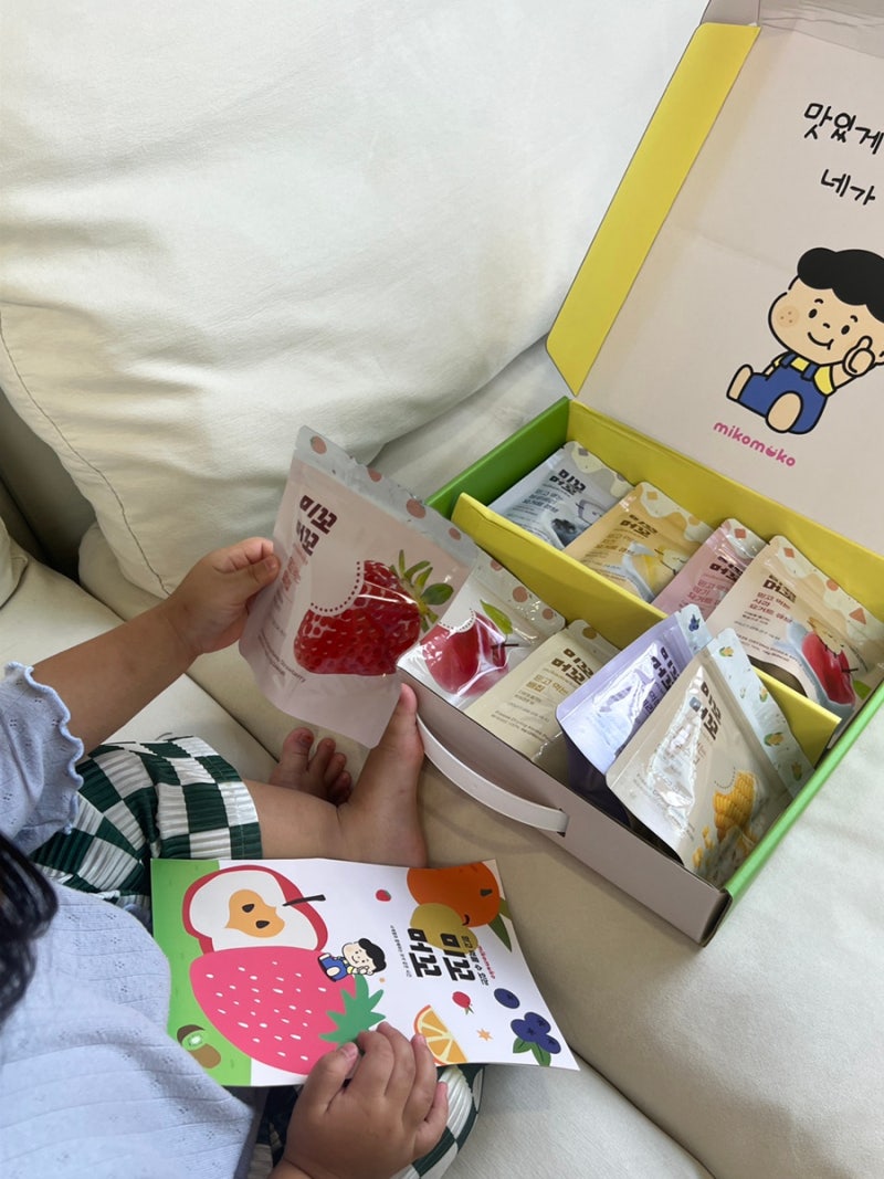 돌아기간식 미꼬머꼬 선물세트 과일칩 요거트큐브, 아기간식 아기과자로 추천