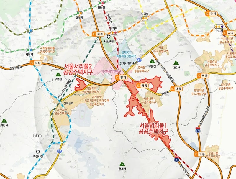 서리풀1지구 1만8천가구, 강남·판교 사이에 새 주거지가 들어오는 의미