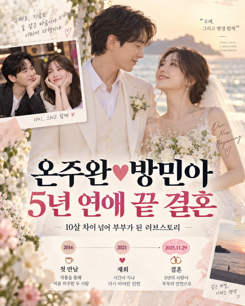 온주완 방민아 결혼, 10살 차이 넘어 5년 연애 끝 부부가 된 러브스토리
